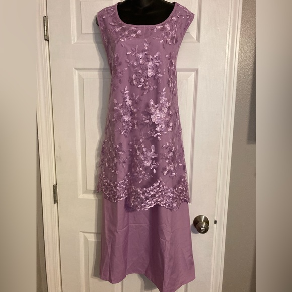 Pink cocktail/wedding dress & duster size 16 nwot - Picture 2 of 5